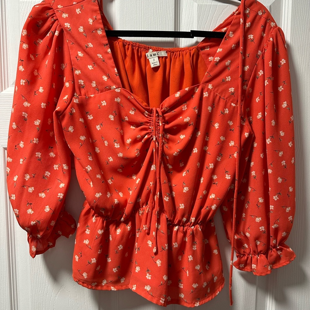 Floral Red Women's Top
